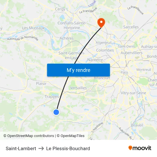 Saint-Lambert to Le Plessis-Bouchard map