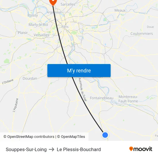 Souppes-Sur-Loing to Le Plessis-Bouchard map