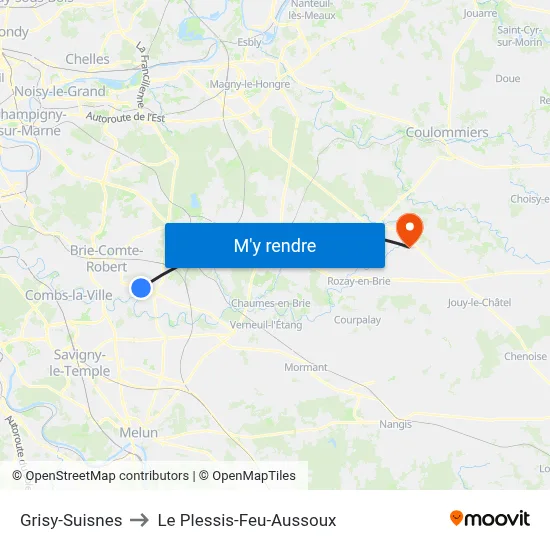 Grisy-Suisnes to Le Plessis-Feu-Aussoux map