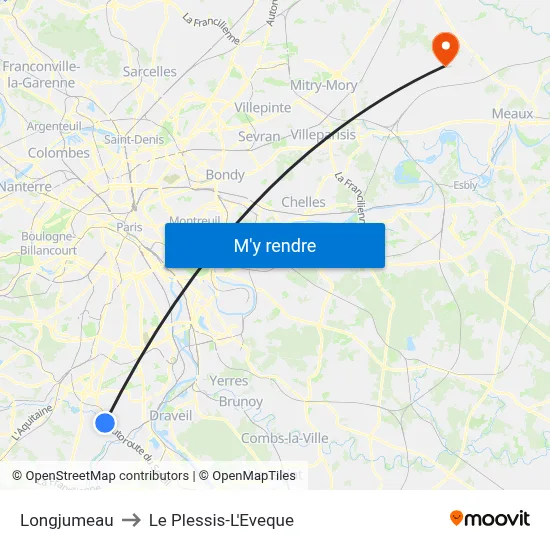 Longjumeau to Le Plessis-L'Eveque map