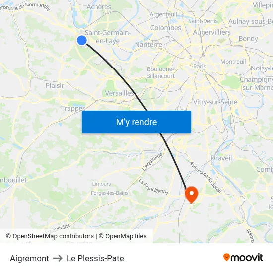 Aigremont to Le Plessis-Pate map