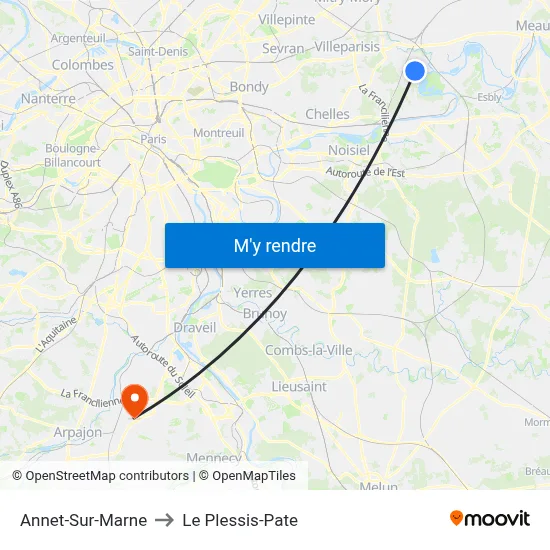 Annet-Sur-Marne to Le Plessis-Pate map