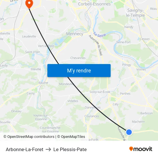 Arbonne-La-Foret to Le Plessis-Pate map