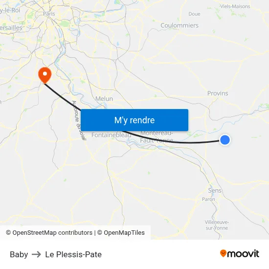 Baby to Le Plessis-Pate map