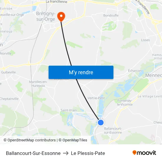 Ballancourt-Sur-Essonne to Le Plessis-Pate map