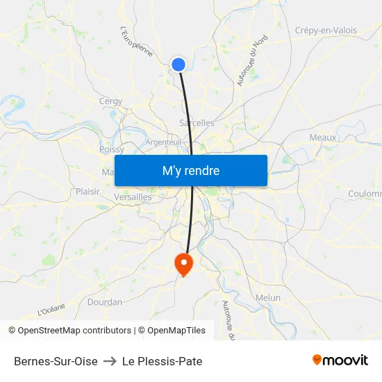 Bernes-Sur-Oise to Le Plessis-Pate map