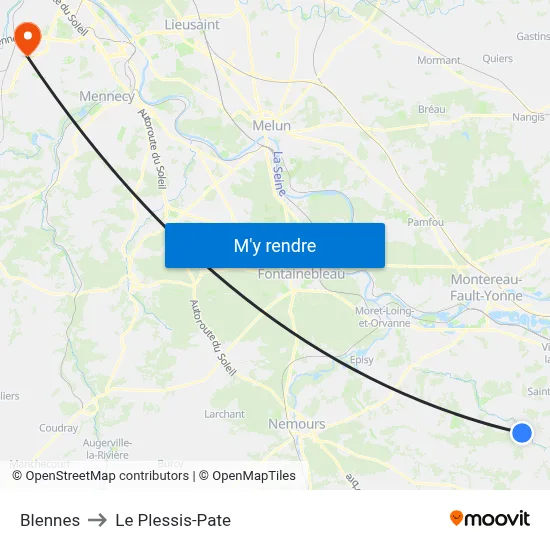 Blennes to Le Plessis-Pate map