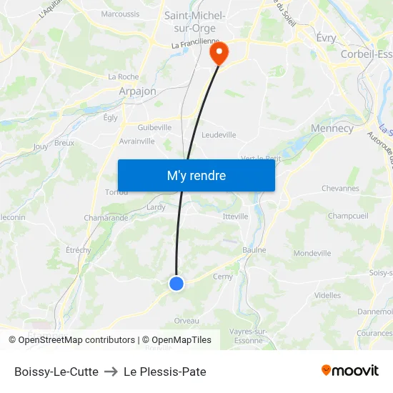 Boissy-Le-Cutte to Le Plessis-Pate map
