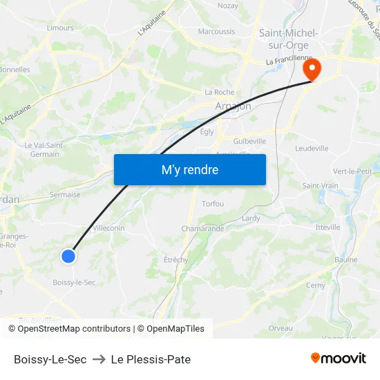 Boissy-Le-Sec to Le Plessis-Pate map