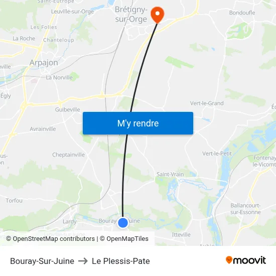 Bouray-Sur-Juine to Le Plessis-Pate map