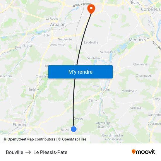 Bouville to Le Plessis-Pate map