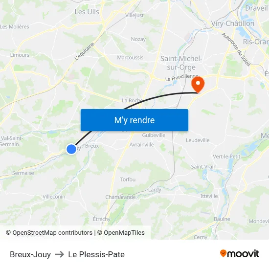 Breux-Jouy to Le Plessis-Pate map