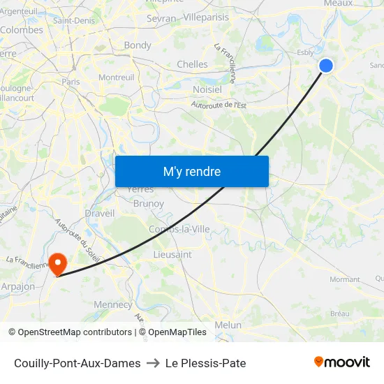 Couilly-Pont-Aux-Dames to Le Plessis-Pate map