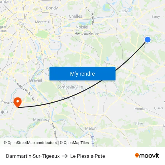 Dammartin-Sur-Tigeaux to Le Plessis-Pate map