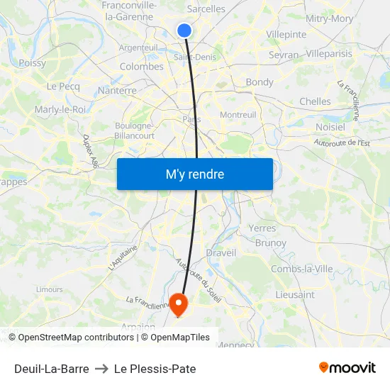 Deuil-La-Barre to Le Plessis-Pate map