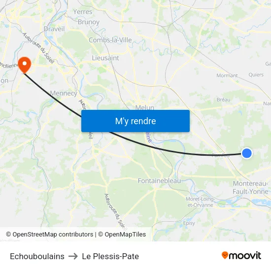 Echouboulains to Le Plessis-Pate map