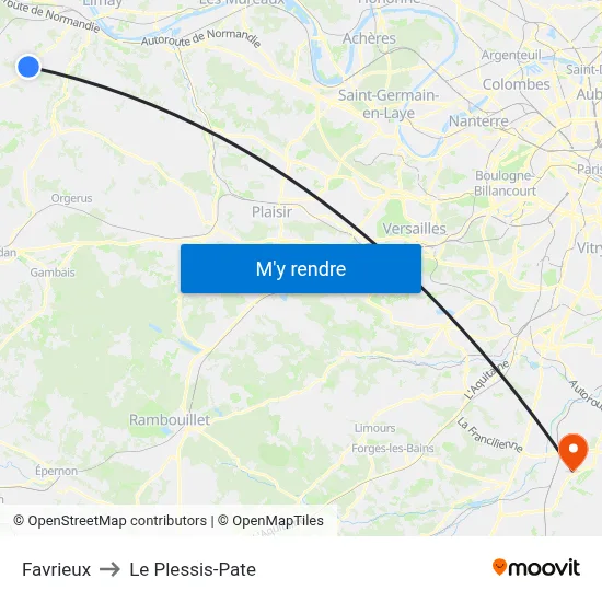Favrieux to Le Plessis-Pate map