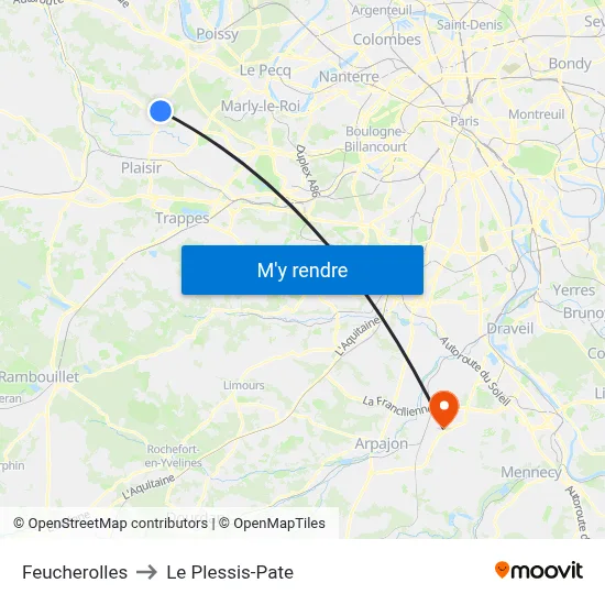 Feucherolles to Le Plessis-Pate map