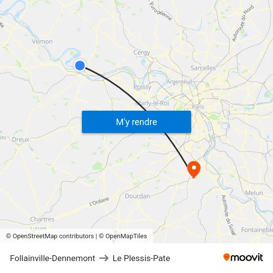 Follainville-Dennemont to Le Plessis-Pate map