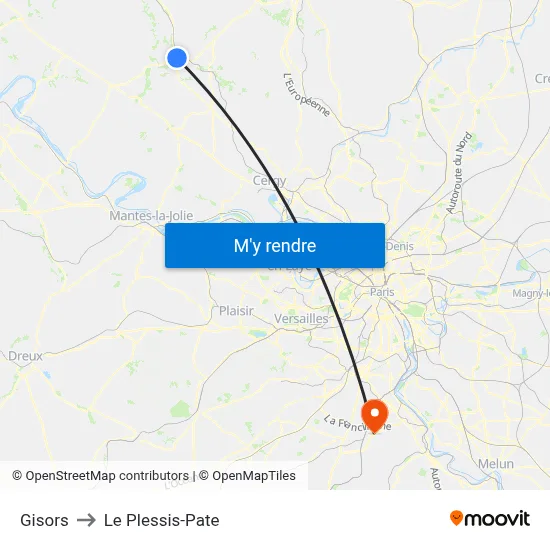 Gisors to Le Plessis-Pate map