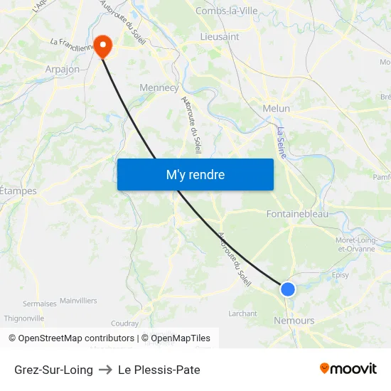 Grez-Sur-Loing to Le Plessis-Pate map