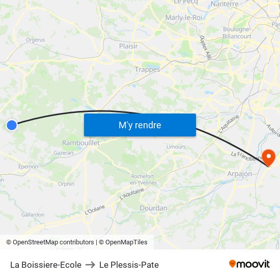 La Boissiere-Ecole to Le Plessis-Pate map