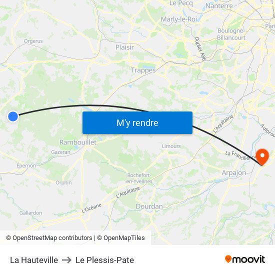 La Hauteville to Le Plessis-Pate map