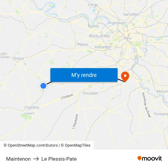 Maintenon to Le Plessis-Pate map