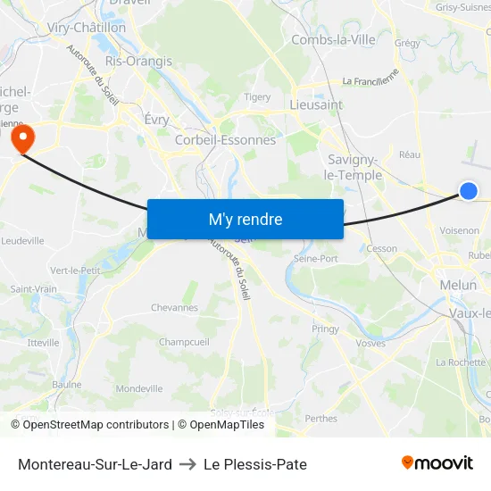 Montereau-Sur-Le-Jard to Le Plessis-Pate map