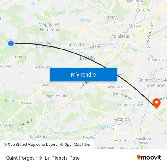 Saint-Forget to Le Plessis-Pate map