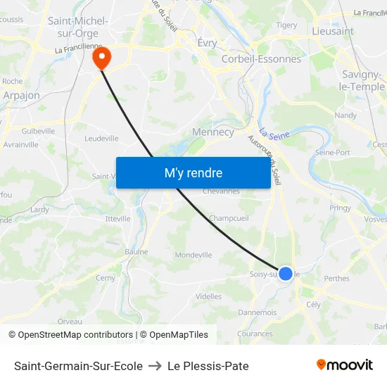 Saint-Germain-Sur-Ecole to Le Plessis-Pate map