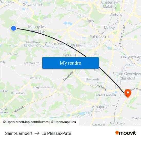 Saint-Lambert to Le Plessis-Pate map