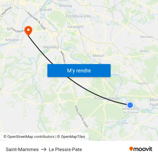 Saint-Mammes to Le Plessis-Pate map