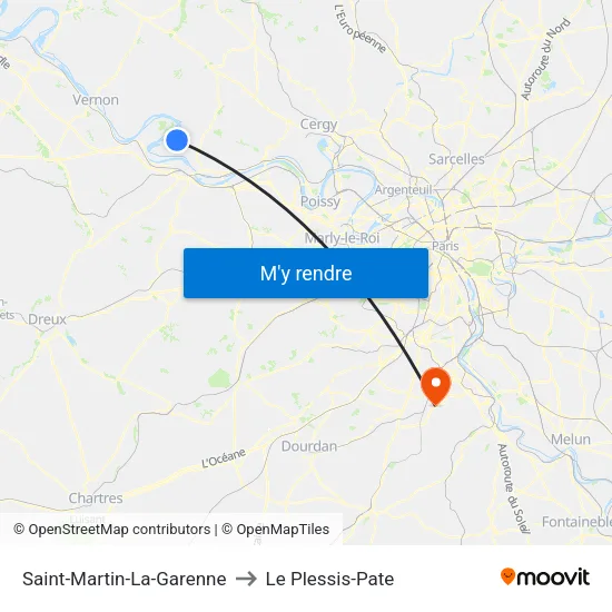 Saint-Martin-La-Garenne to Le Plessis-Pate map