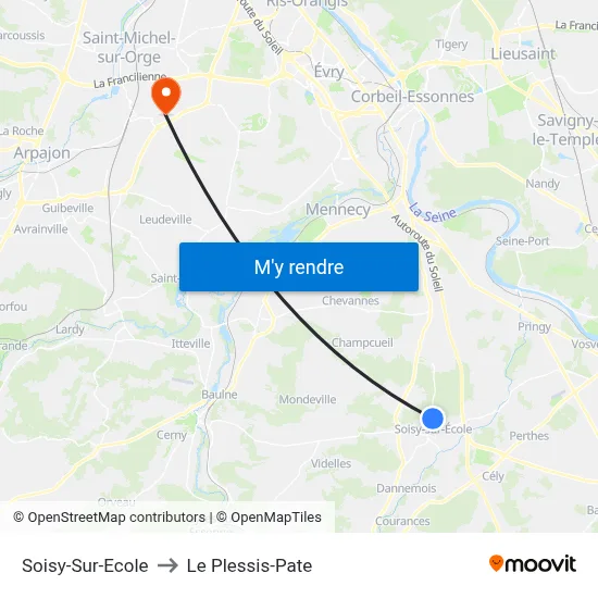 Soisy-Sur-Ecole to Le Plessis-Pate map