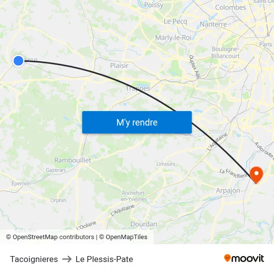 Tacoignieres to Le Plessis-Pate map
