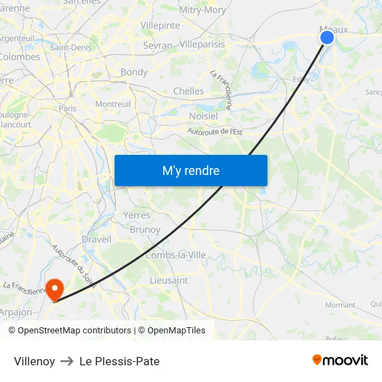 Villenoy to Le Plessis-Pate map