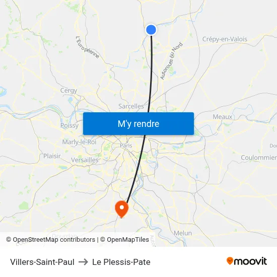 Villers-Saint-Paul to Le Plessis-Pate map