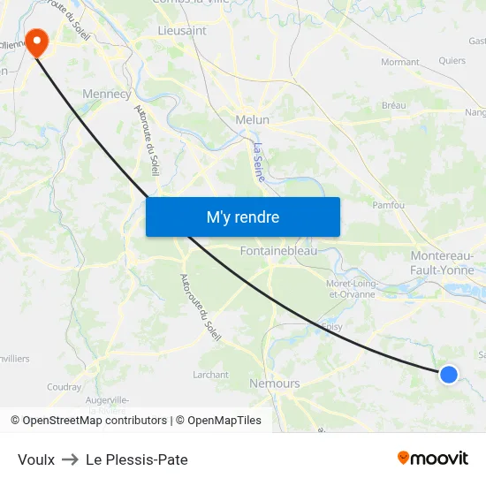 Voulx to Le Plessis-Pate map