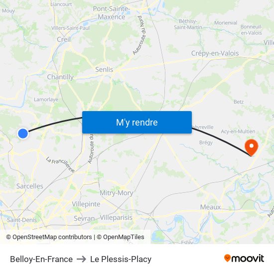 Belloy-En-France to Le Plessis-Placy map