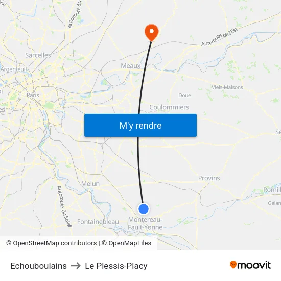 Echouboulains to Le Plessis-Placy map
