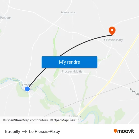 Etrepilly to Le Plessis-Placy map