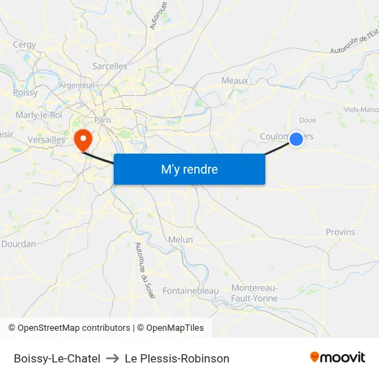 Boissy-Le-Chatel to Le Plessis-Robinson map