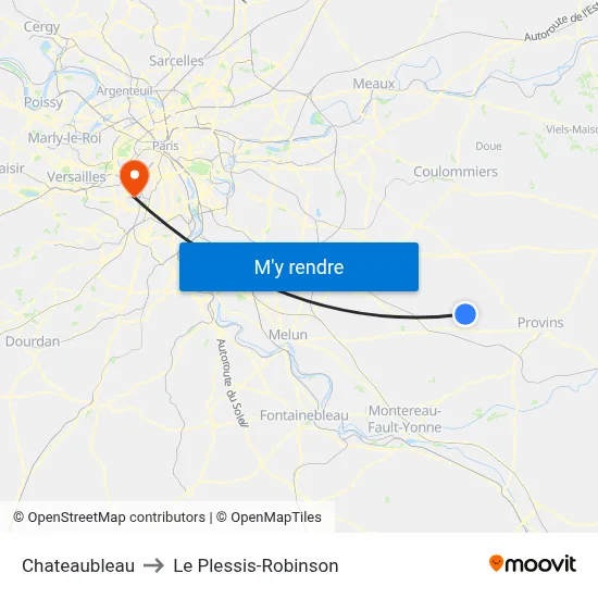 Chateaubleau to Le Plessis-Robinson map
