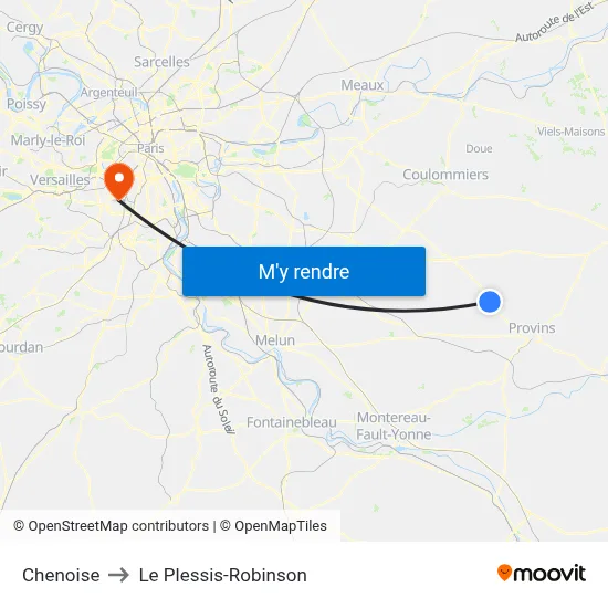 Chenoise to Le Plessis-Robinson map
