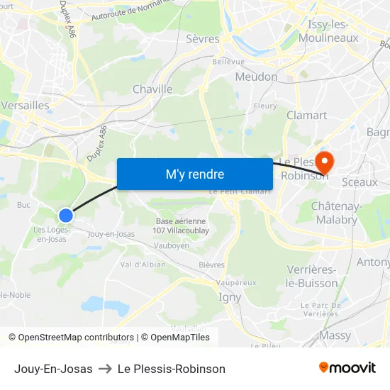 Jouy-En-Josas to Le Plessis-Robinson map