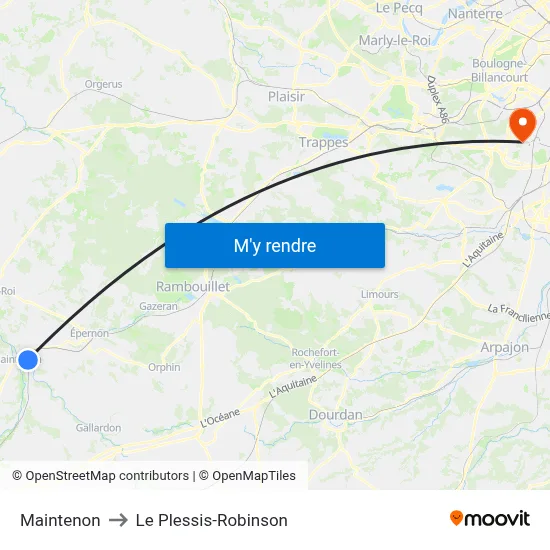 Maintenon to Le Plessis-Robinson map