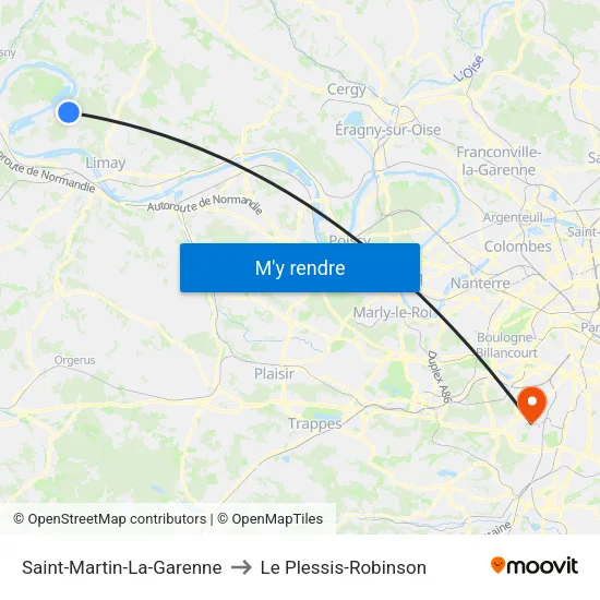 Saint-Martin-La-Garenne to Le Plessis-Robinson map