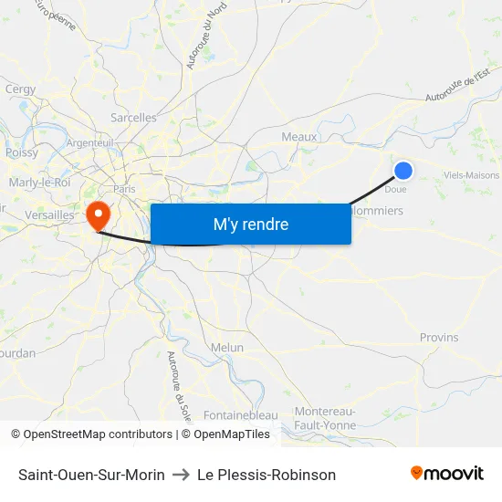 Saint-Ouen-Sur-Morin to Le Plessis-Robinson map