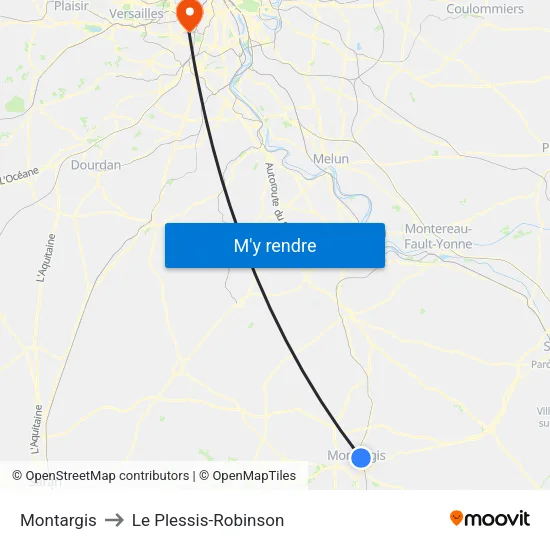 Montargis to Le Plessis-Robinson map